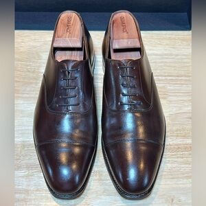 Crockett & Jones Audley Men's Dark Brown Leather Cap Toe Oxfords US Sz 8.5D